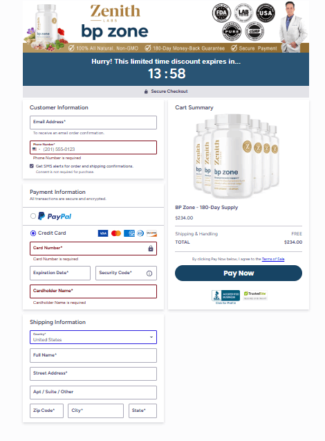 BP Zone Secured Order Page